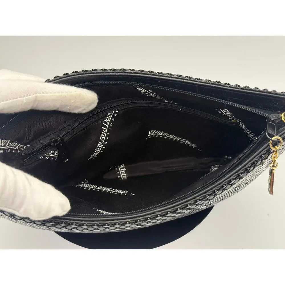 Vintage 1980s Whiting & Davis Black Metal Mesh Clutch